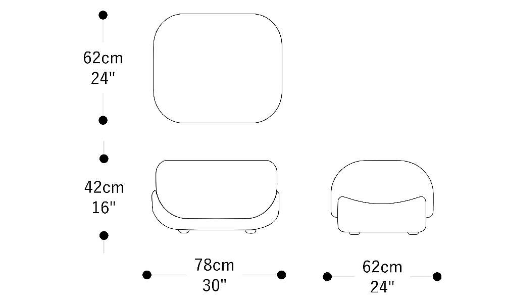 Image of the main dimensions of the product